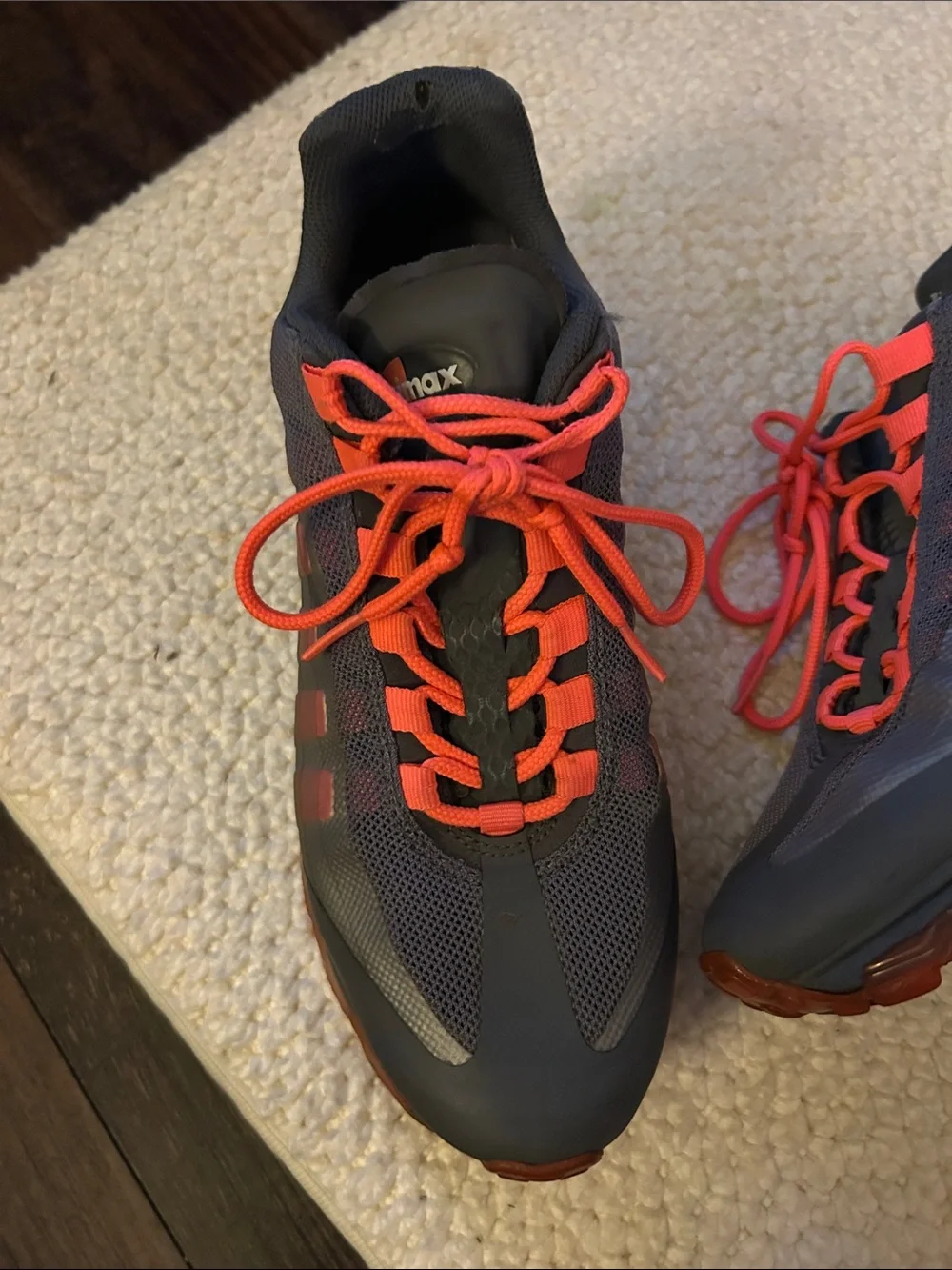 Nike Gray and Bright Orange Air Max Sneakers
